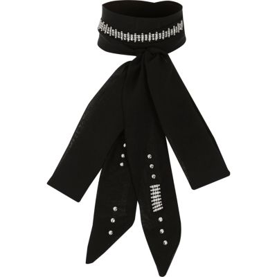 Black sparkly skinny scarf